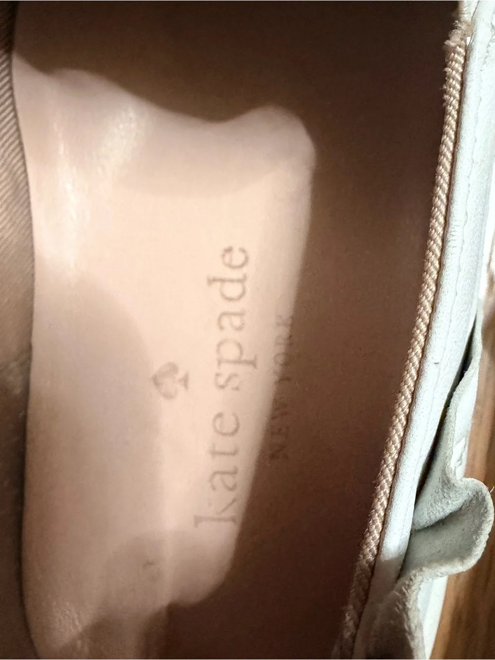 kate Spade “Lilly” Women’s White Leather Sneakers w/ Gold Spade Accent